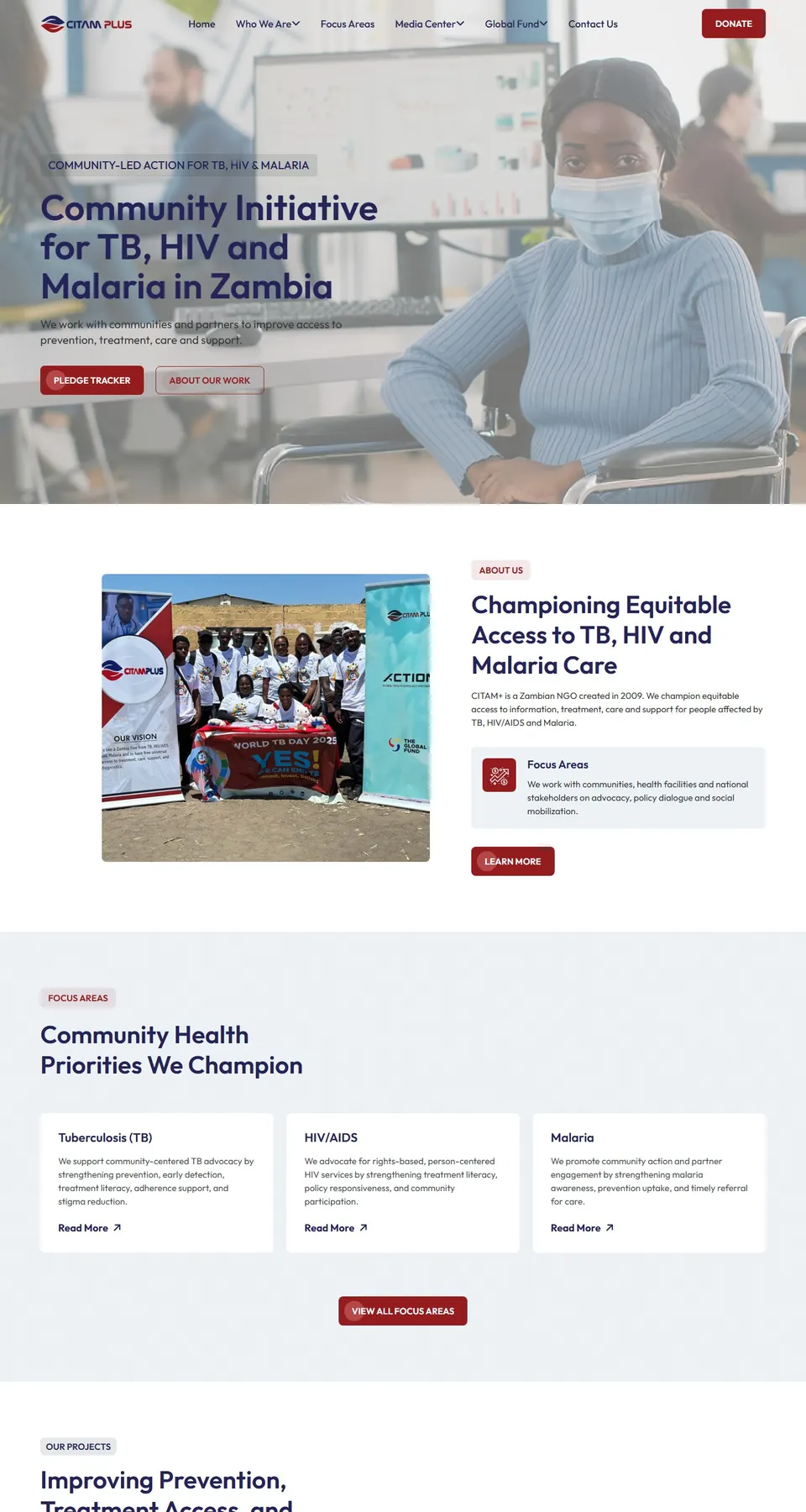 CITAM+ Zambia home page