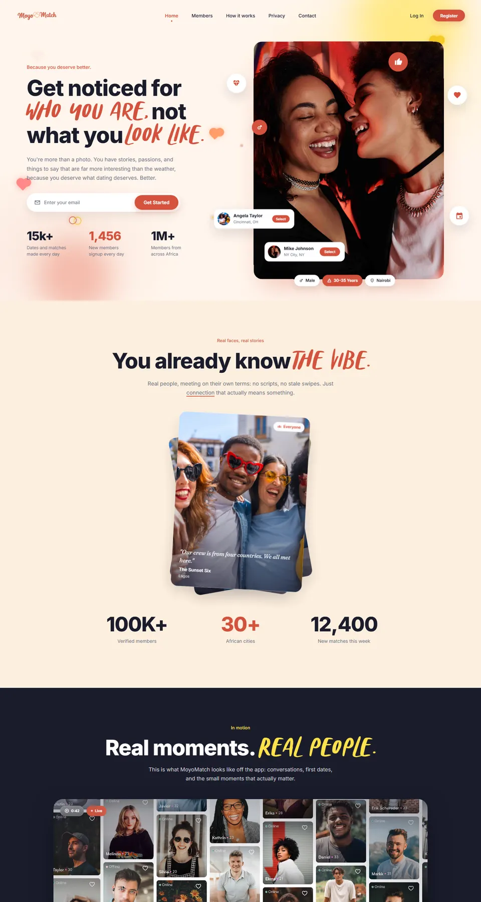 MoyoMatch home page