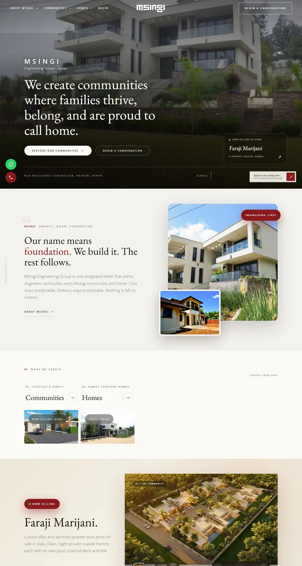 Msingi Engineering Group home page