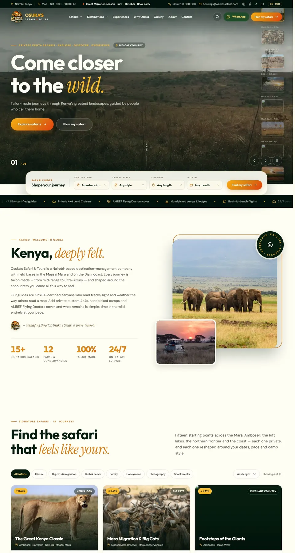 Osuka's Safari & Tours home page