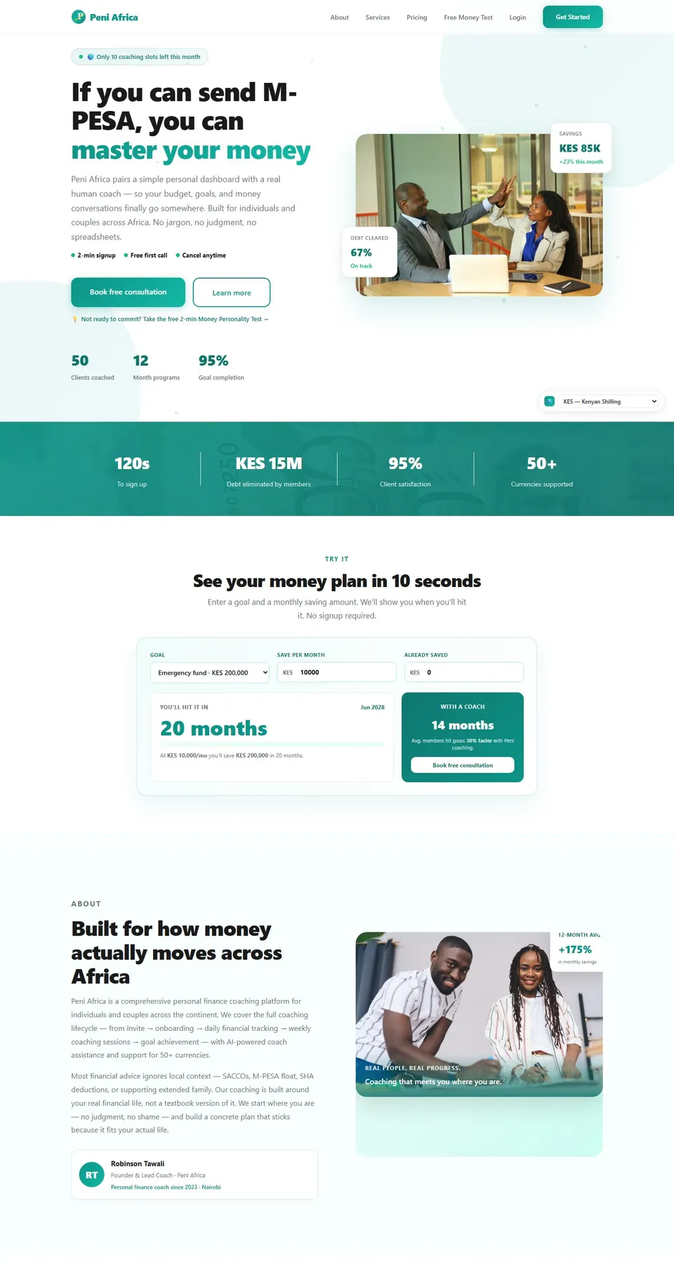 Peni Africa home page