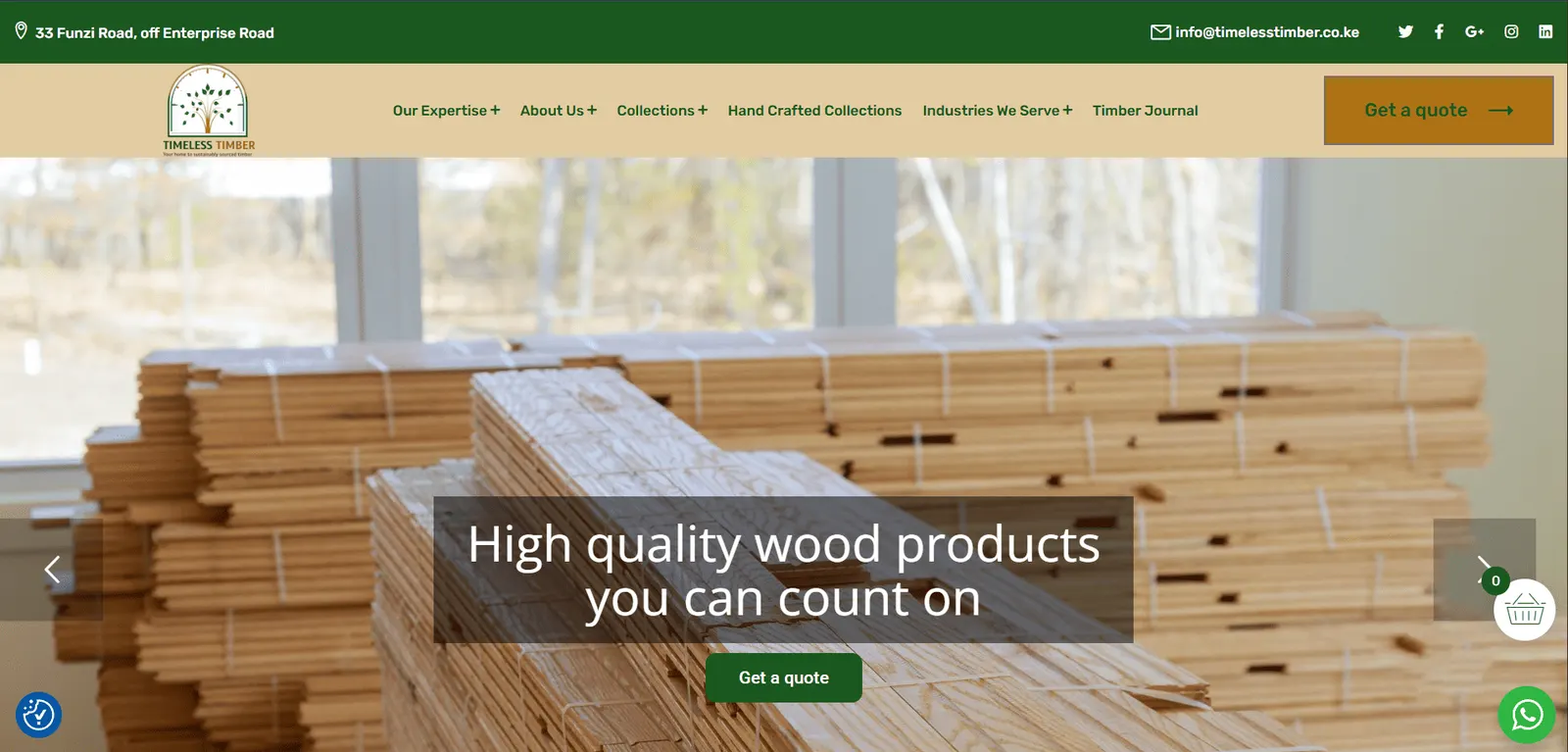 Timeless Timber website