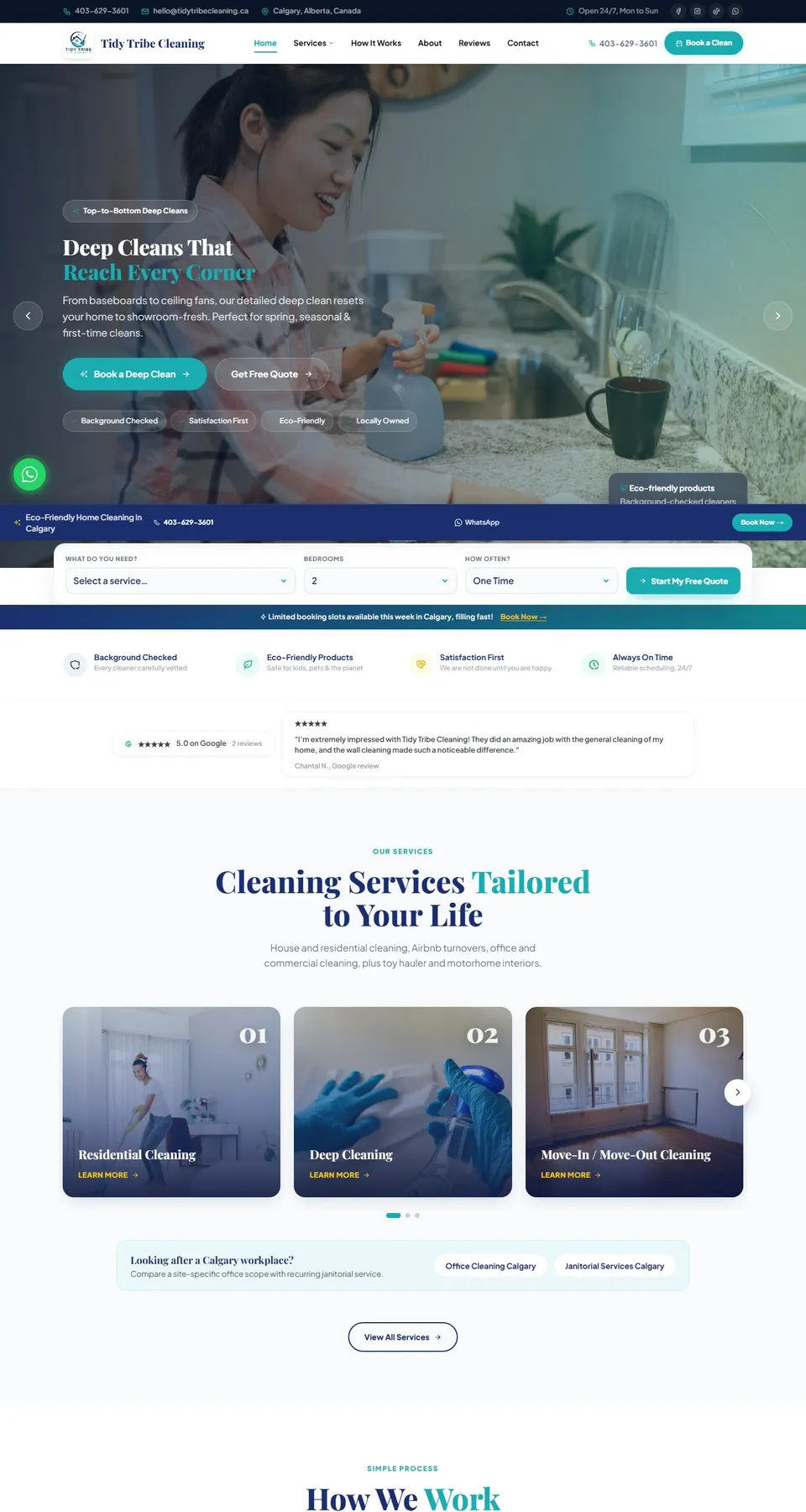 Tidy Tribe Cleaning home page
