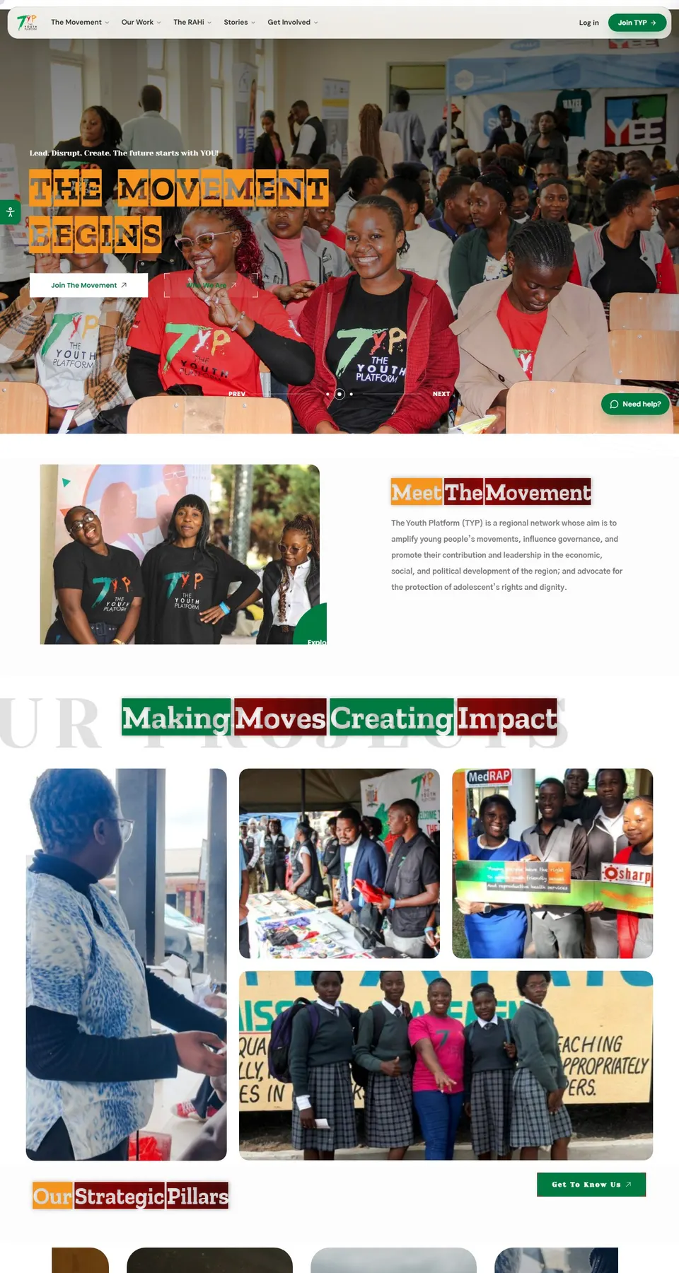The Youth Platform home page